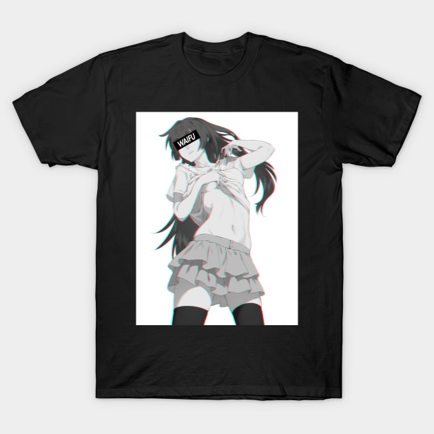 Bakemonogatari Hitagi Senjougahara Waifu Material T-Shirt by HentaiK1ng